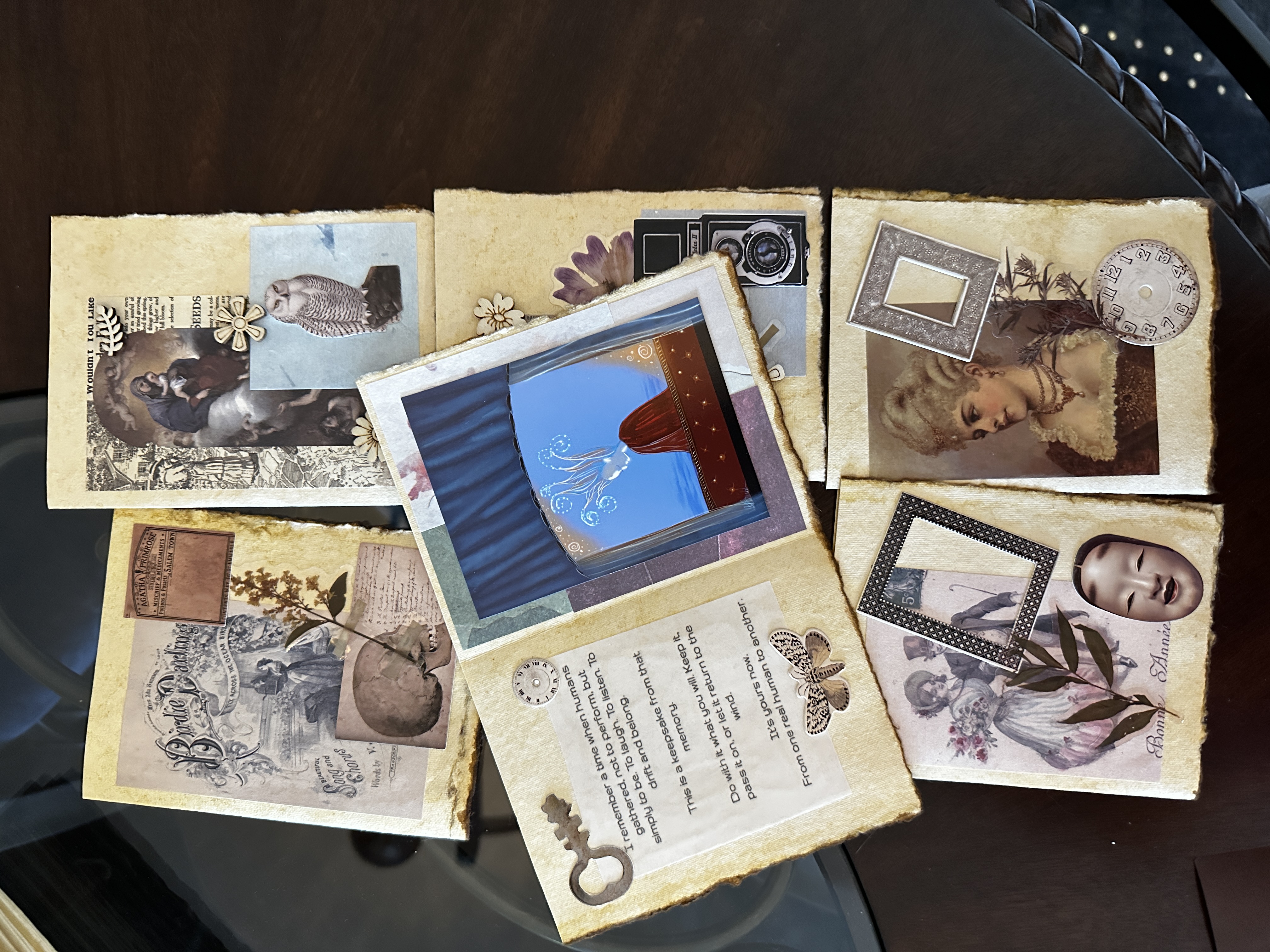 Handmade card with collage elements
